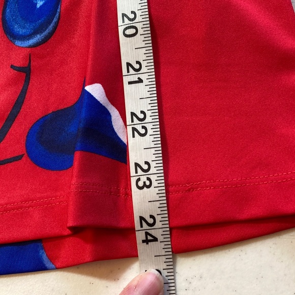 Callaway Women's Red and Blue Floral Short Sleeve Top - Picture 7 of 7